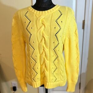 Talbots Yellow Cable Knit Sweater
